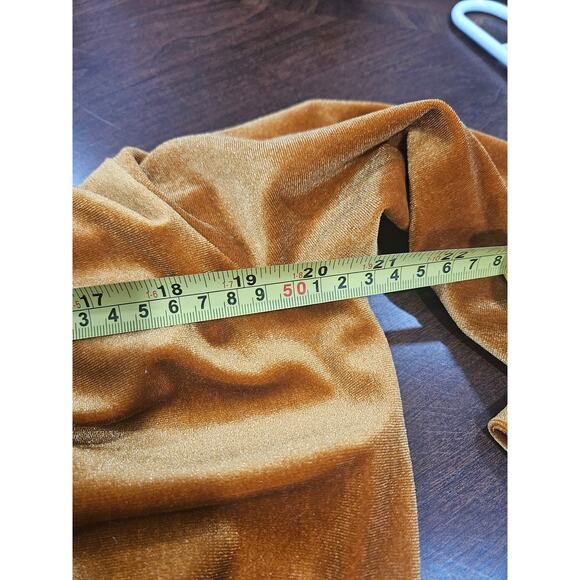 Copper Velvet Longline Open Front Duster Cardigan Holiday Evening Womens S - Picture 4 of 5